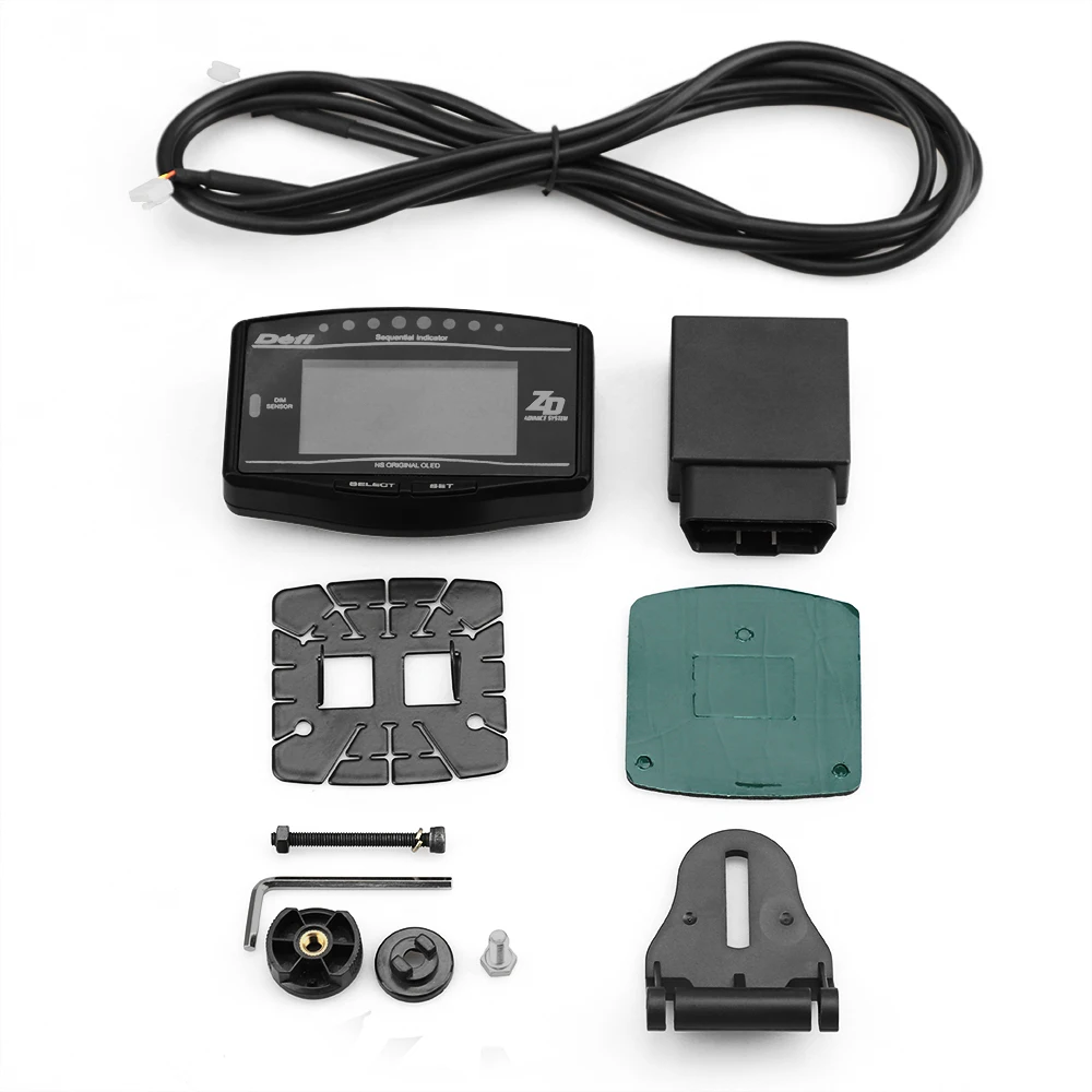 OBD2 Hud Дисплей Цифровой автомобиль 6 в 1 Тахометр Температура воды ODO часы поездки