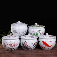 jingdezhen colorful chinese ceramic jar lid storage jars for cereal candy nuts storage tank pickle tea pot home
