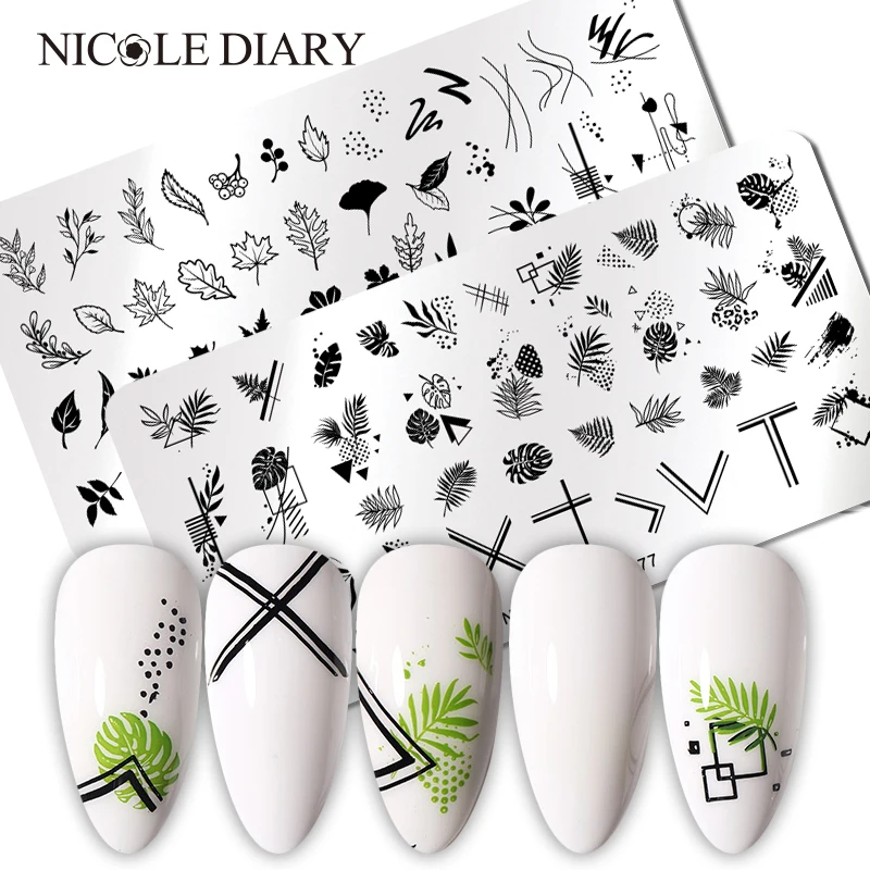Трафареты NICOLE DIARY для штамповки ногтей трафареты с полосками переноса