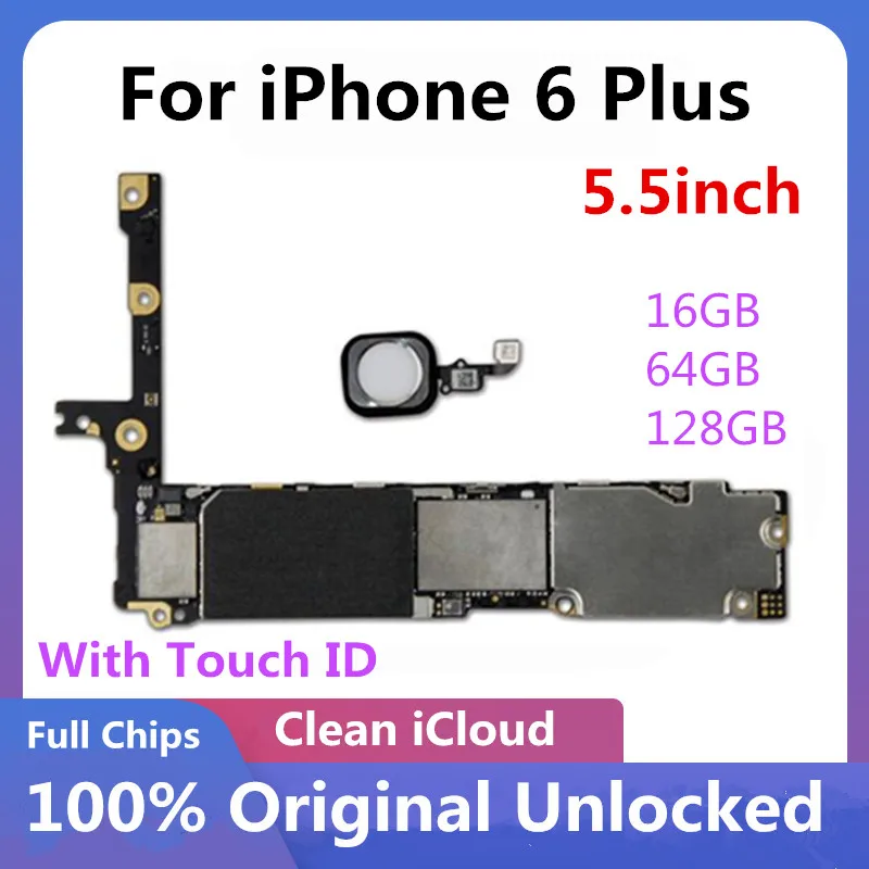 Для iPhone 6 Plus разблокированная материнская плата без Touch ID оригинальная для PLus IOS