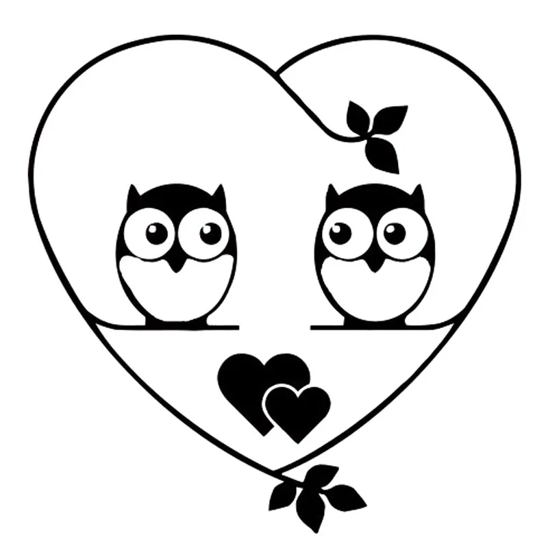 

A-0364 две любящие Совы модные креативные Автомобильные наклейки ПВХ авто мотоцикл солнцезащитный водонепроницаемый устойчивый царапин креа...