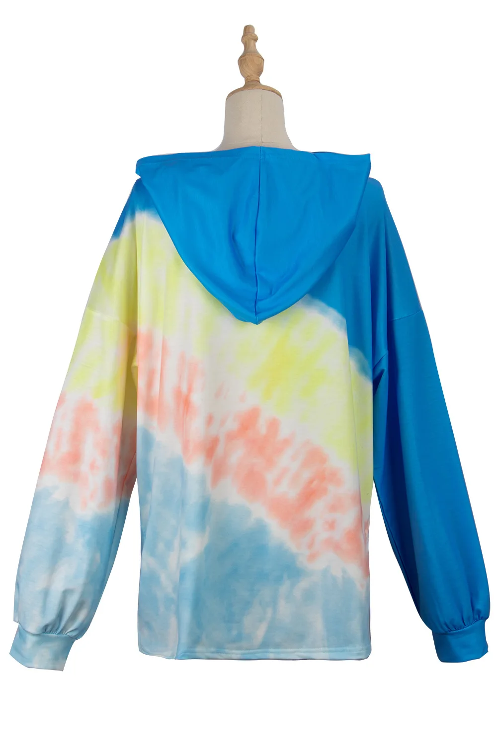

2020 Women Sweetshirts Oversized Autumn Hoodies Tie Dye Gradient Color Drop Shoulder Pullover Fashion Homewear Plus Size Clothes