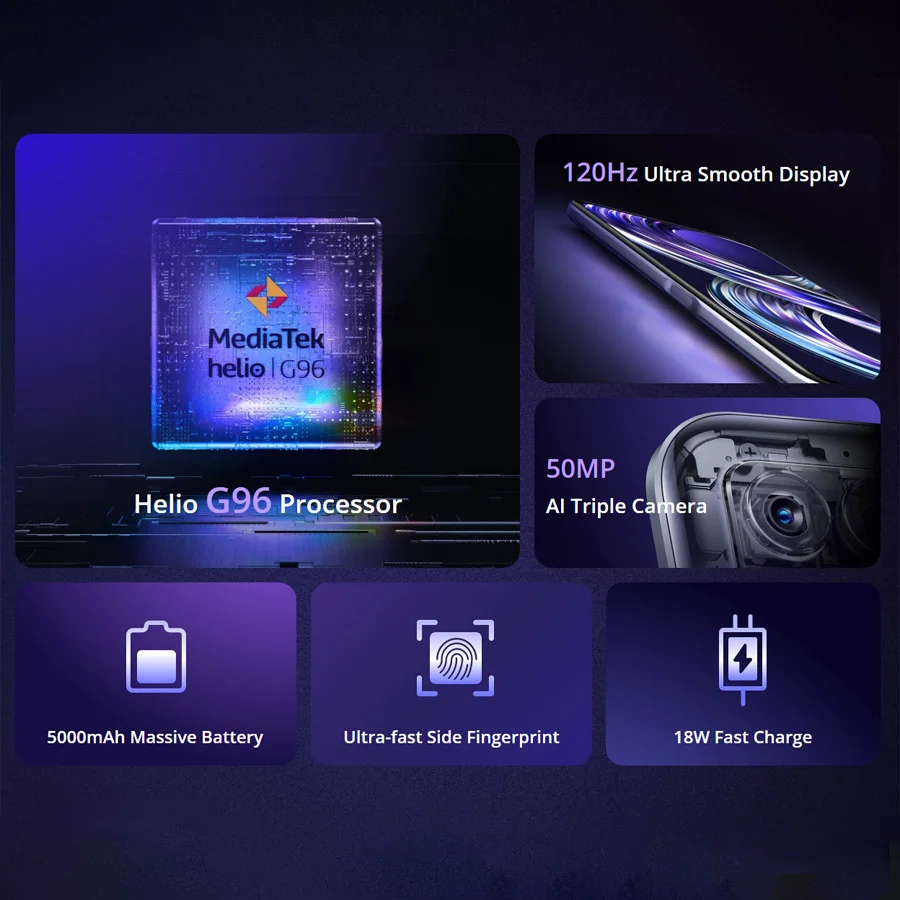 Глобальная версия realme 8i 6 3 &quot120 Гц FHD + мобильный телефон 4/6 ГБ 64/128 процессор Helio G96