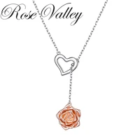 rose valley rose pendant necklace for women flower pendants fashion jewelry girls gifts rsn006