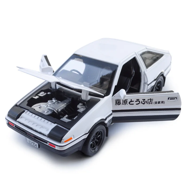 Модель автомобиля AE86 1/28 начальный D Corolla черно белый из сплава японская модель Trueno