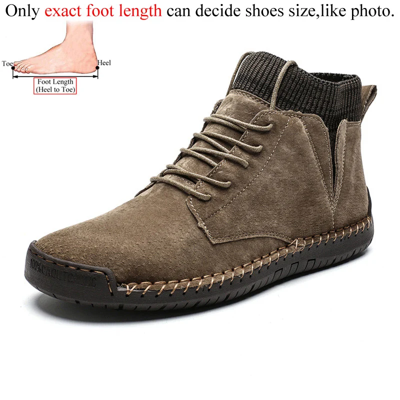 Khaki(no fur) Зимние кожаные повседневные мужские ботинки; Botines Hombre Botas Masculina Bot Erkek Buty Zimowe Stivaletti Uomo; плюшевый мех - Цвет: Khaki(no fur)