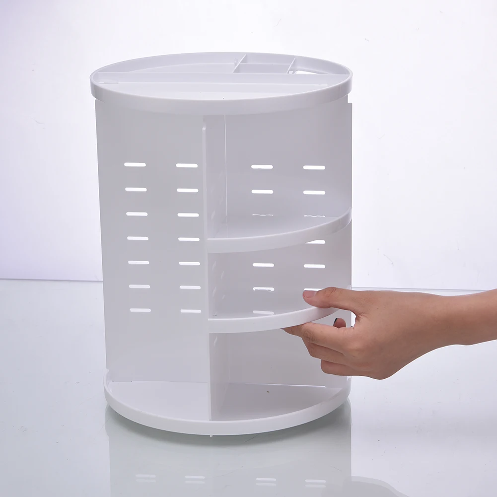

360 Degree Rotary Makeup Box Brush Organizer Box Jewelry Cosmetic Storage Box