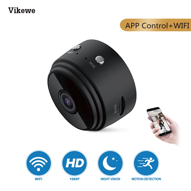 Wi Fi мини камера Vikewe 1080P HD Беспроводная IP P2P Маленькая ночного видения домашняя