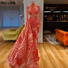 Блестящие женские турецкие платья от кутюр, Дубайский пол, шлейф, вечерние платья 2020, прозрачные платья знаменитостей
