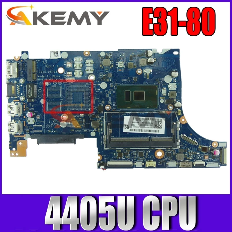 

Akemy BIVS3 BIVE3 LA-D061P материнская плата для ноутбука lenovo E31-80 SR2EX Pentium 4405U CPU на борту материнской платы Материнская плата работает