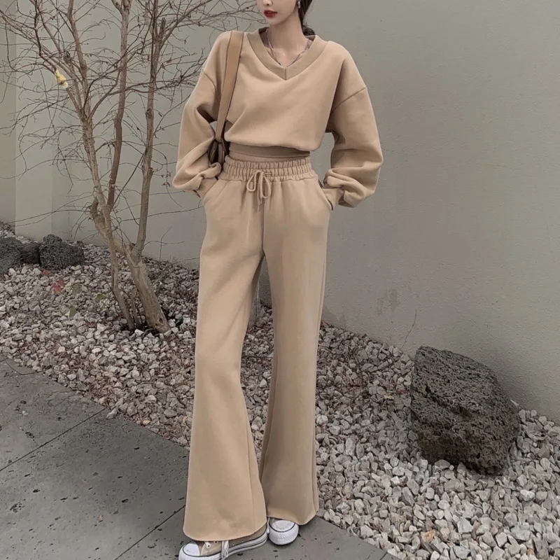 

Spring Casual Two Piece Tracksuit Set Women Loose Tops And Sports Pant Suits Women 2021 Pullovers Women Sets Ensembles Femme