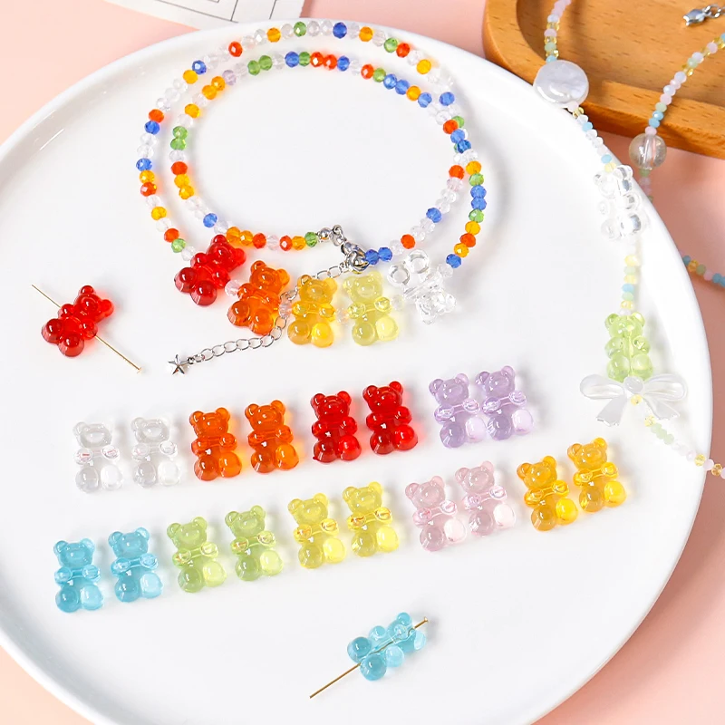

Juice Bear Acrylic Beads Loose Beads DIY Handmade Necklace Beaded Material Earrings Jewelry Accessories