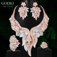 godki luxury big snake princess nigerian necklace earring jewelry sets for women wedding indian dubai bridal jewelry sets 2020