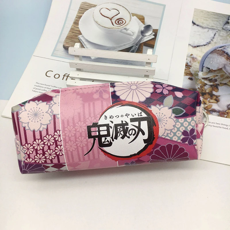 

1pcs Anime Demon Slayer Kimetsu No Yaiba Pencil Case Cute PU Zipper Pencil Bag Pencil Box Kids Stationery Learning Supplies Gift