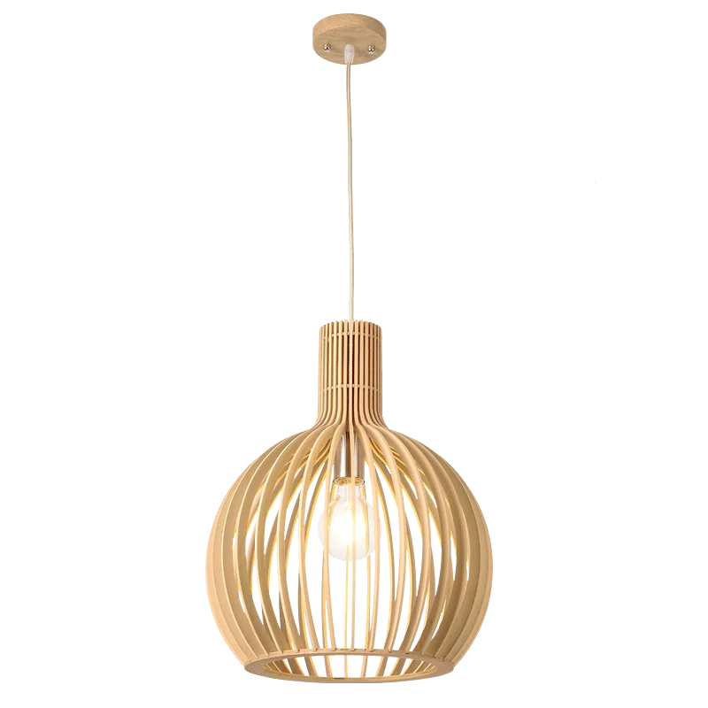 

LED Fixtures Vintage Pendant Lights Nordic Post-modern Wooden Art Creative Bird Cage Kitchen Living Room Night Lamp Wy115057