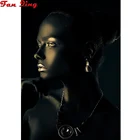 Черная, золотая, телесная, африканская, женская, алмазная живопись, портрет, вышивка крестом, алмазная вышивка, девушка, картина, полностью стразы, мозаика