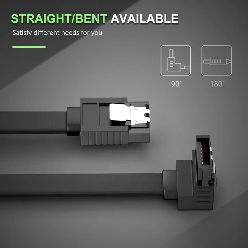 Кабель Cabletime SATA3.0 6 Гбит/с 90 градусов до 180 HDD / SSD кабель для передачи данных с