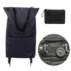 Складная сумка для покупок, сумка-тележка для еды на колесах, портативный органайзер для овощей