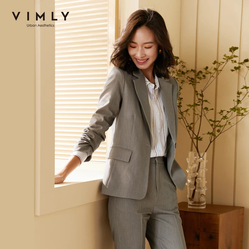 Пиджак женский с высокой талией однотонный на одной пуговице F5772 |