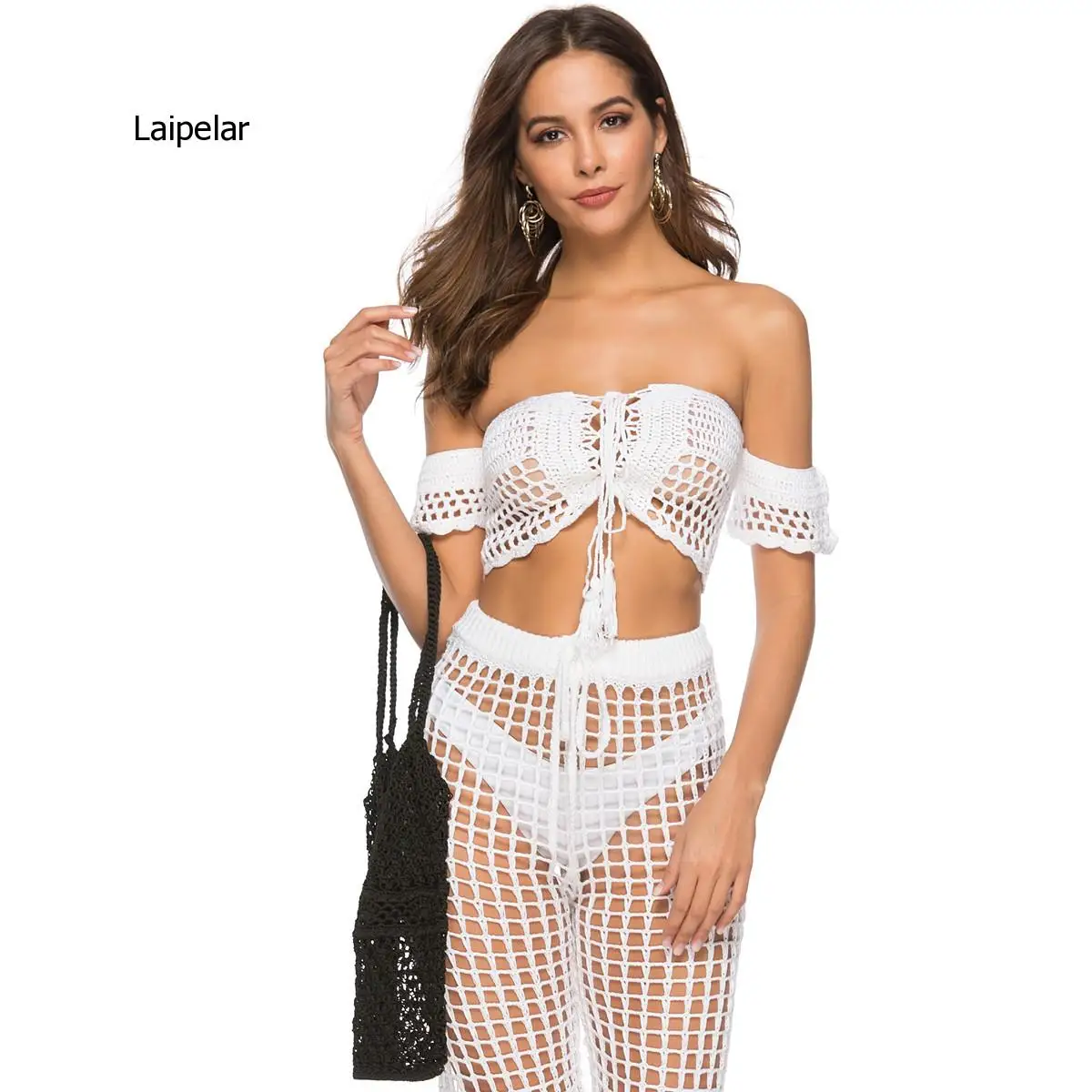 

New Hand Hook and Lace On Both Sides 2 Pieces Set for Summer Women Beach Dress