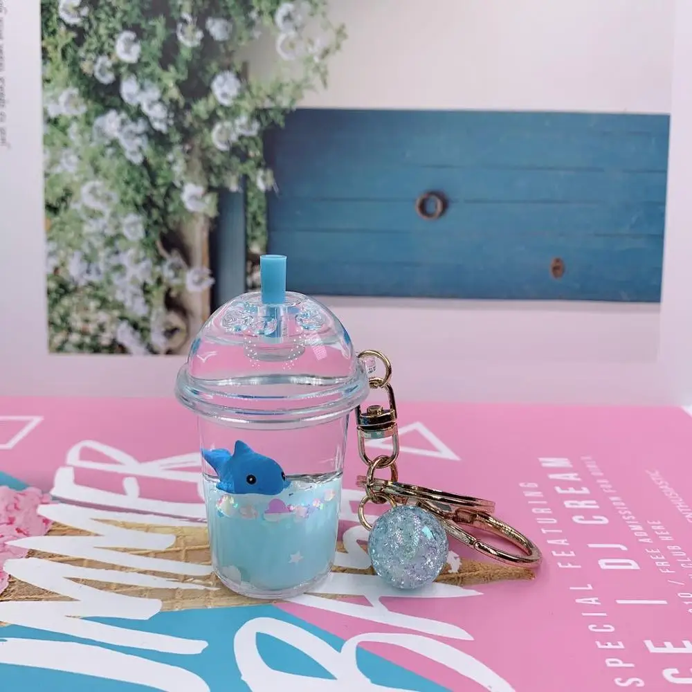 Уникальные парные акриловые брелки с блестками в виде животных зыбучий песок