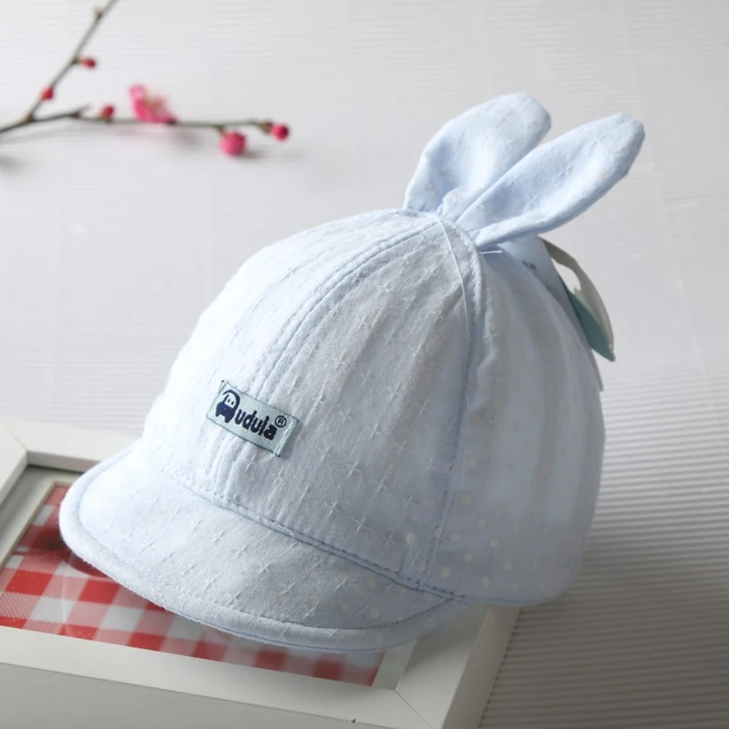 

Baby Caps Spring and Summer Fashion Sunshade Rabbit Ears Caps Baby Outdoor Protective Caps