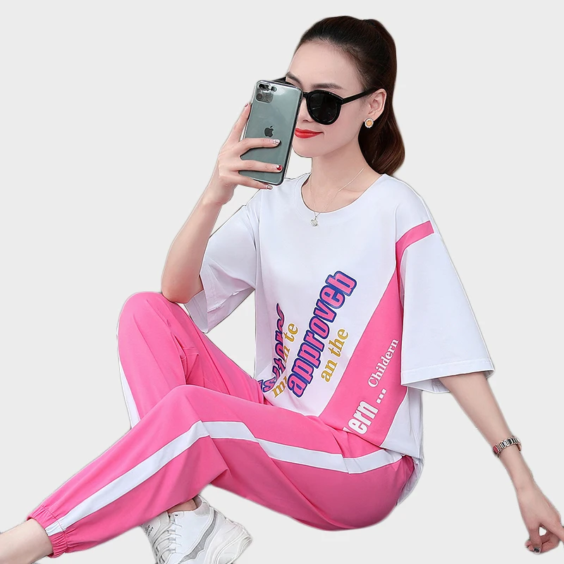 

Trending Products 2020 Top women clothing Sporting suit female Yoga clothes 2 piece set Summer Lady clothes set Tops + pants 211