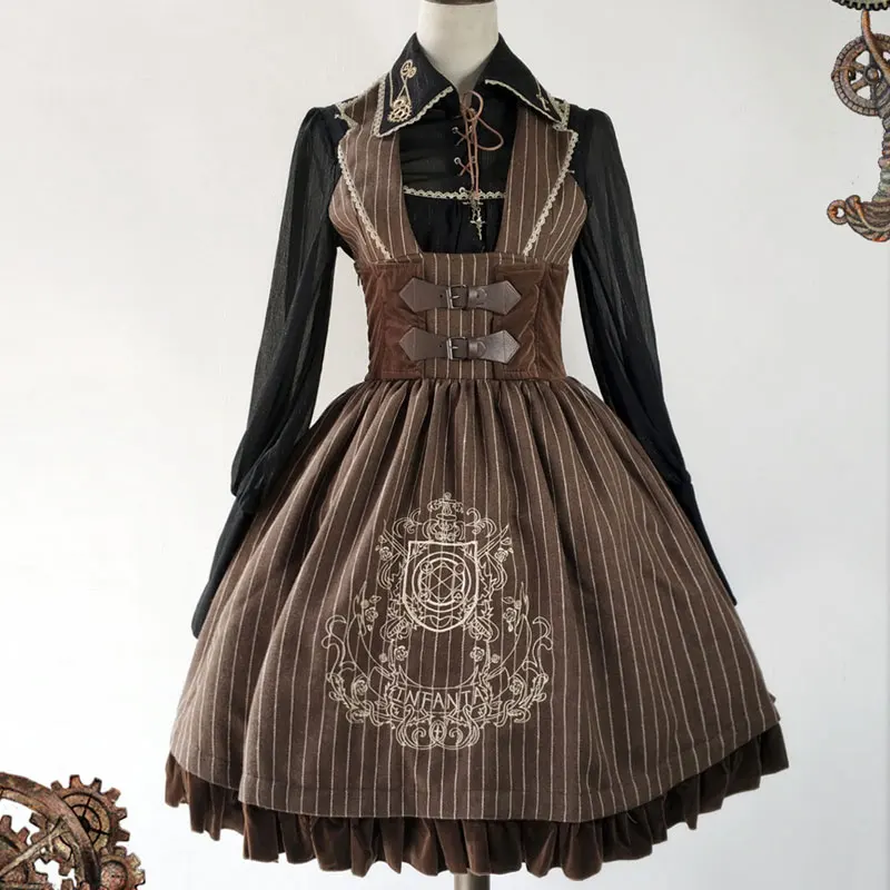 

The Magic Circle ~ Steampunk Lolita JSK Dress Embroidered Sleeveless Corset Dress by Infanta