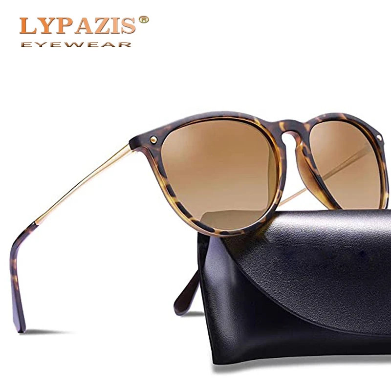 

Женские зеркальные солнечные очки в стиле ретро, коричневые поляризационные солнцезащитные очки в круглой оправе, для вождения, 2021
