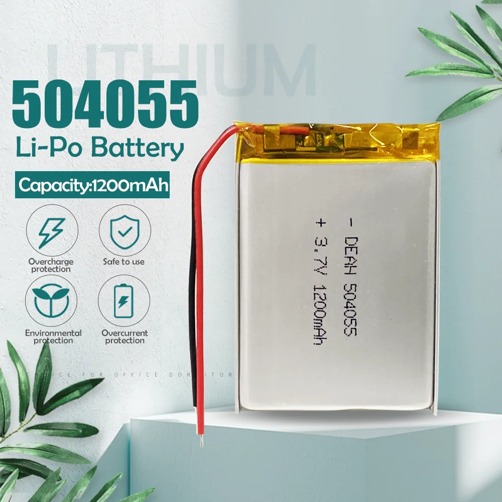 Литий полимерный литий аккумулятор 3 7 В 1200 мА/ч 504055 для mp3 mp4 mp5 GPS DVR Bluetooth динамик
