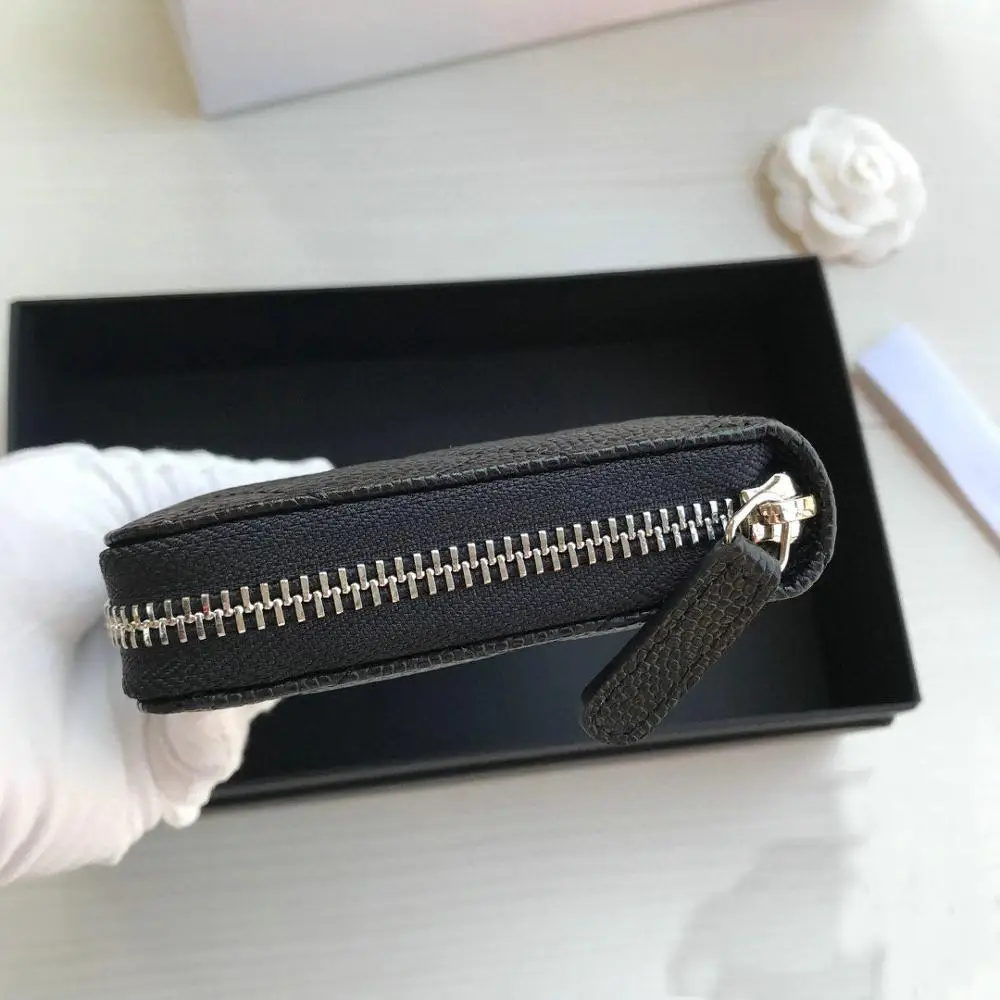 Высококачественный дизайнерский кошелек c из натуральной кожи икры Черный