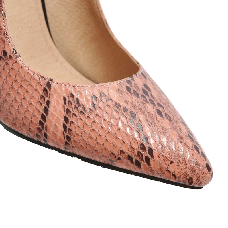 

Women's Stilettos High Heeled Pumps Shoes Metal Heel Snake Skin Pointed Toe Nightclub Clubwear Dress Ladies Party Pumps