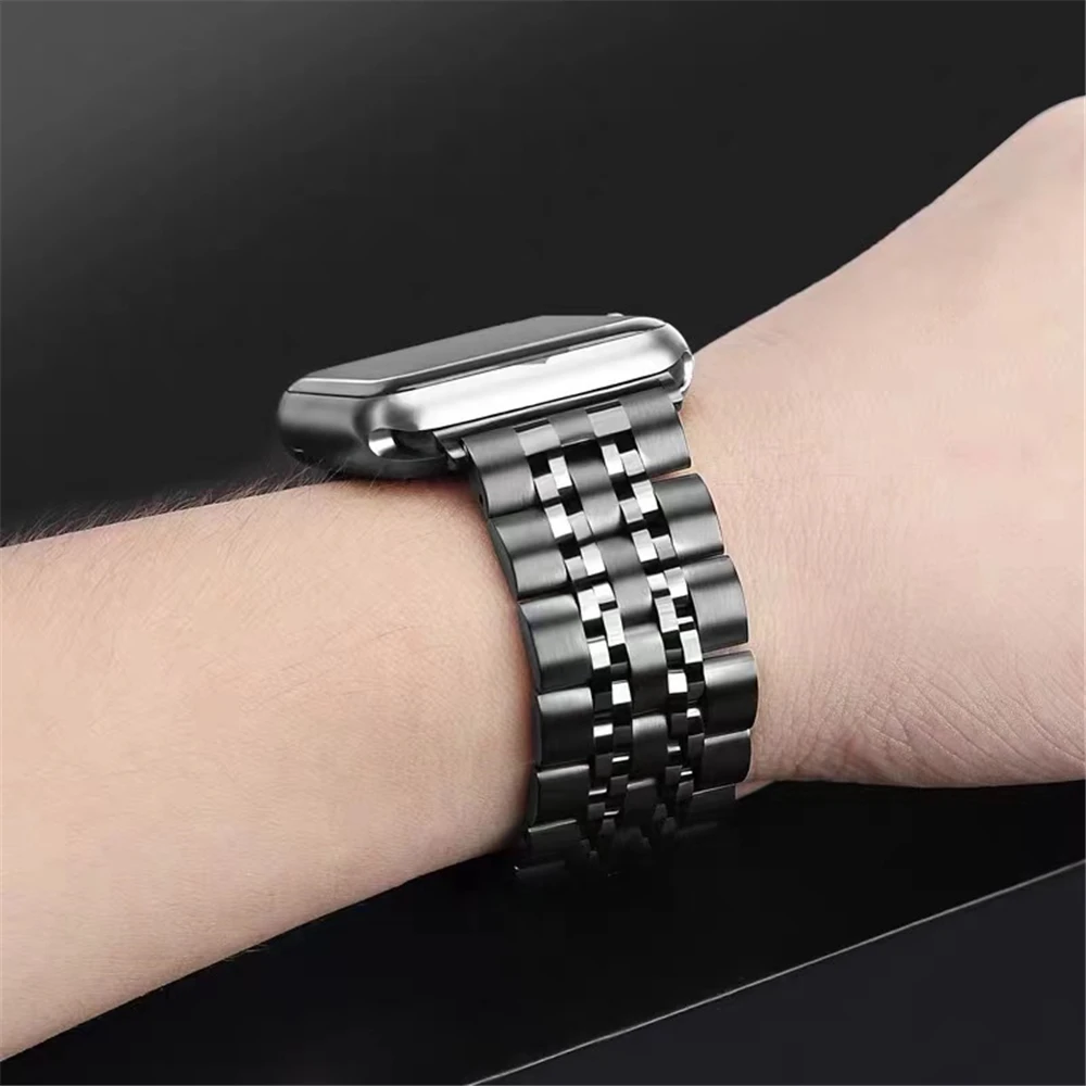 

Link Bracelet For Apple Watch 6 5 4 3 Se 44mm 40mm Band Business Stainless Steel Strap For Iwatch Bands Replacement Watchband