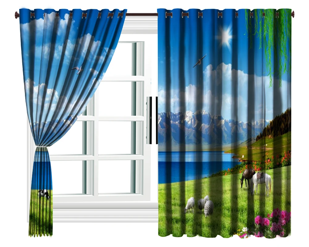 Пользовательский 3d современный Фотофон красивый пейзаж для пастбища