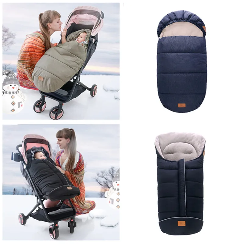 

Winter Baby Stroller Sleeping Bag Envelopes Thick Fleece Infant Pram Buggy Sleepsack Babe Waterproof Quilt Windproof Sleep Sack