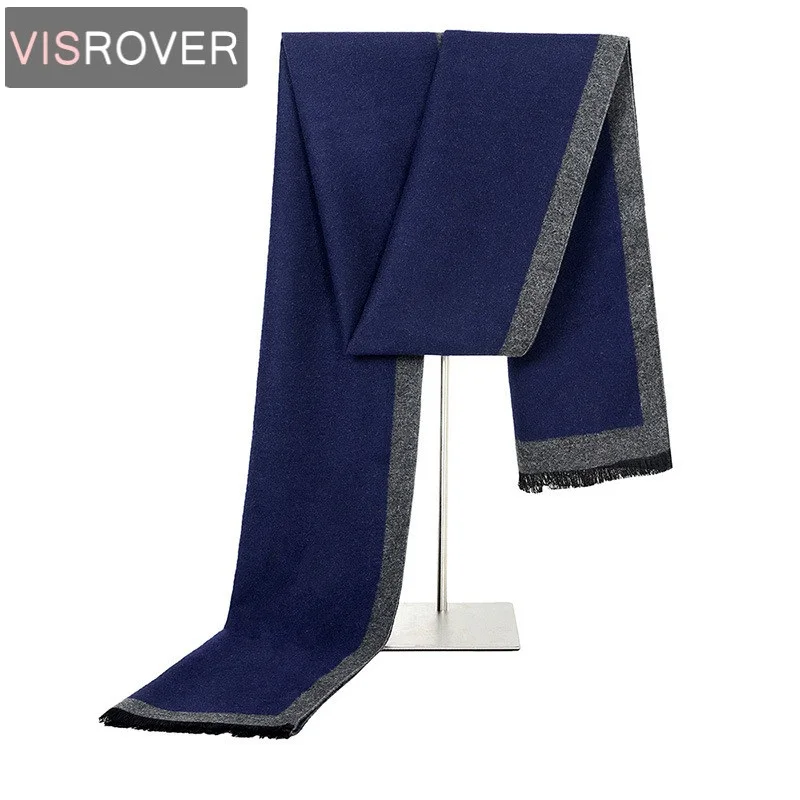 Visrover, 60 цветов, зимний шарф для мужчин, Повседневный, деловой, шарфы, шерсть, кашемир, мужской шарф, роскошный бренд, плед, шаль