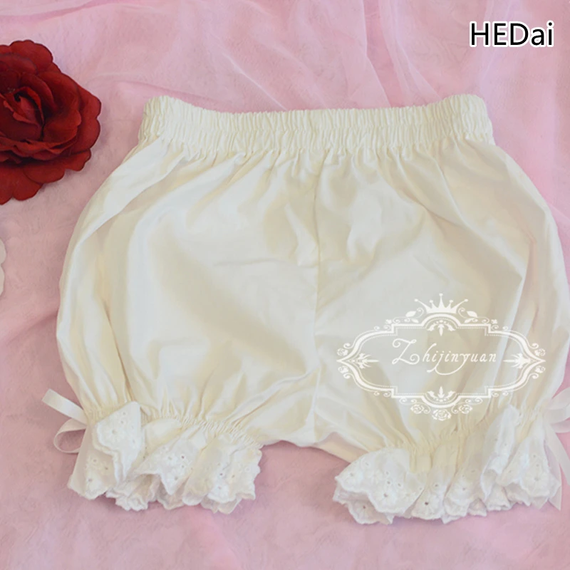 

HEDai Dress Lolita Daily Wild Cotton Short Summer Lace Pumpkin Pants Breathable Safety Pants Spot