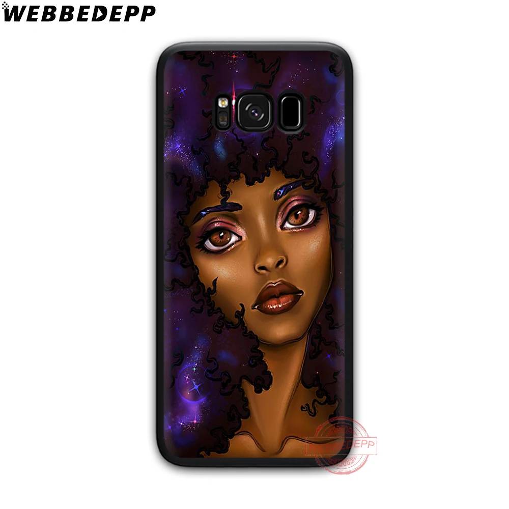 WEBBEDEPP Animated Black Girls Soft Phone Case for Samsung S6 S7 Edge S8 S9 S10 Plus J4 J6 J7 J8 Note8 9 10 |