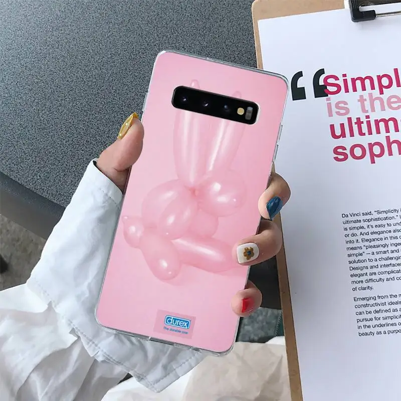 

YNDFCNB Creative for Durex Phone Case for Samsung S10 S10e S8 S9 Plus S7 Edge Note10 9 8 Soft Transparent TPU cove fundas