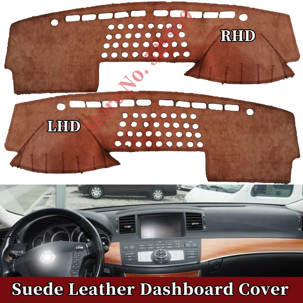 For Nissan Fuga Y50 Infiniti M35 M45 2004-2009 Car-styling Suede Leather Dashmat Dashboard Cover Pad Dash Mat Auto Accessories
