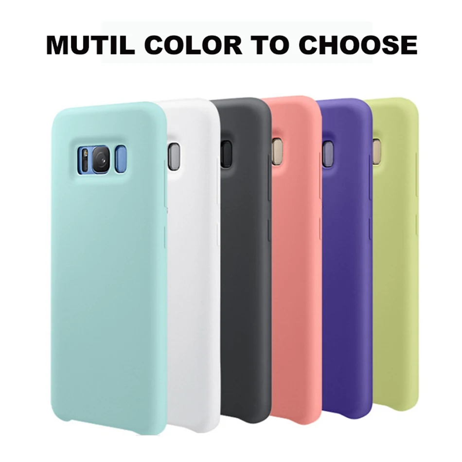 For Samsung Note 10 S10 S10E S9 S8 Plus Original Liquid Silicone Case Galaxy 9 Note8 Silky Rubber Soft Touch Cover |
