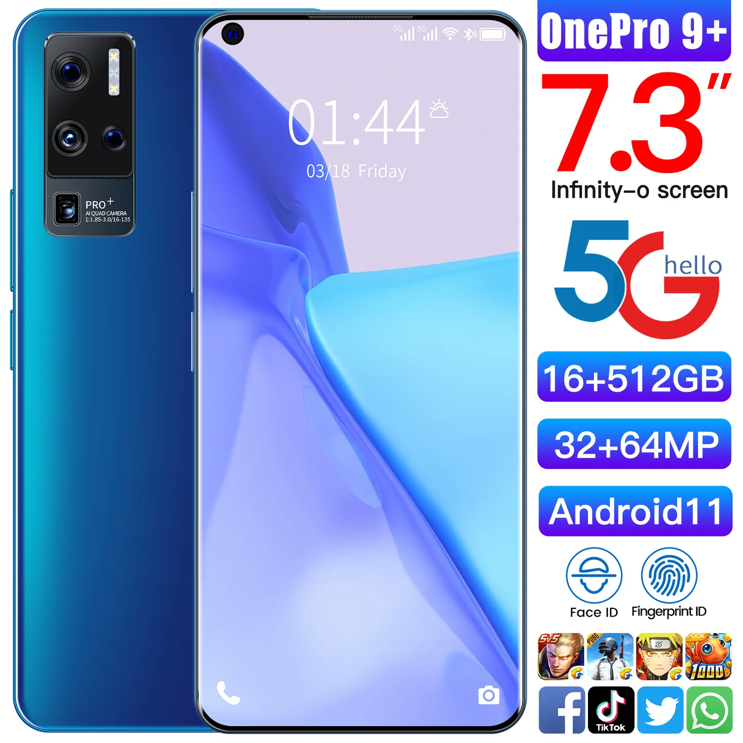 global 7 3 inch left digging screen for oneplus 9 pro 5g smartphone with 16gb512gb large memory huawei samsung mobile phone free global shipping