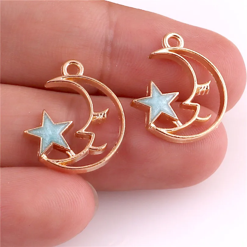 10 шт. Moon Star 15*19 мм подвески из сплава эмали ювелирные изделия изготовление кулон с маслом DIY fit Серьга браслет ожерелье модный аксессуар