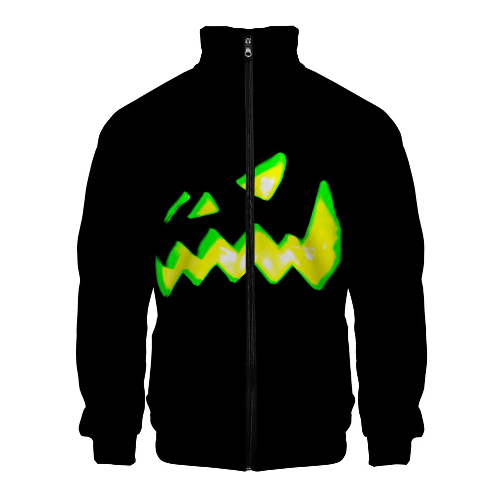 Хэллоуин НОВЫЙ 3D для женщин/мужчин мода молния стоячий воротник Повседневная