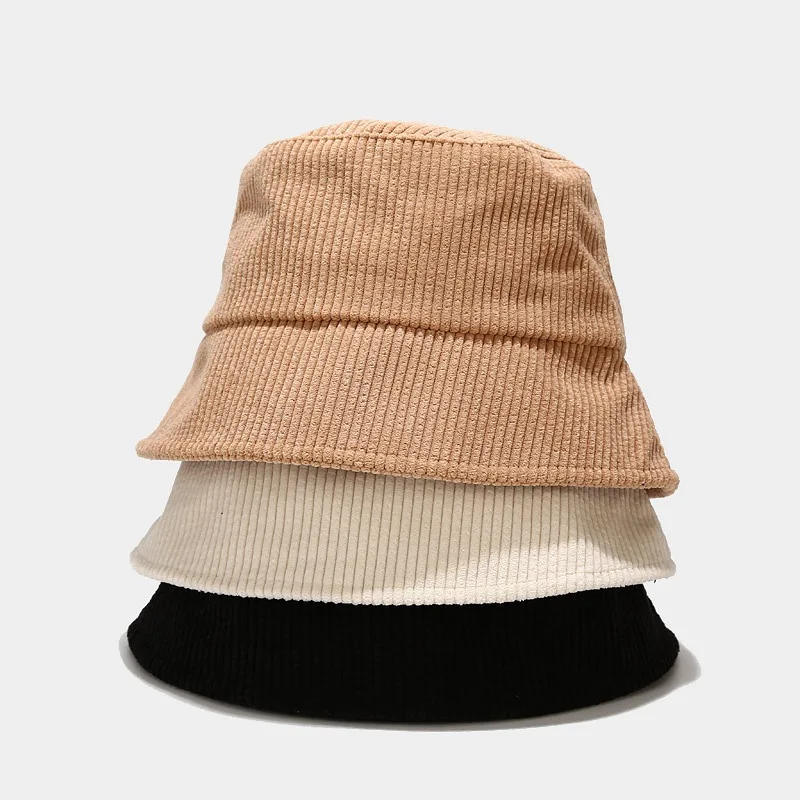 

Women Hat Autumn Winter Female Pure Color Simple Wild Corduroy Cap Fisherman Caps Student Bucket Hats Outdoor Shade Basin Hat