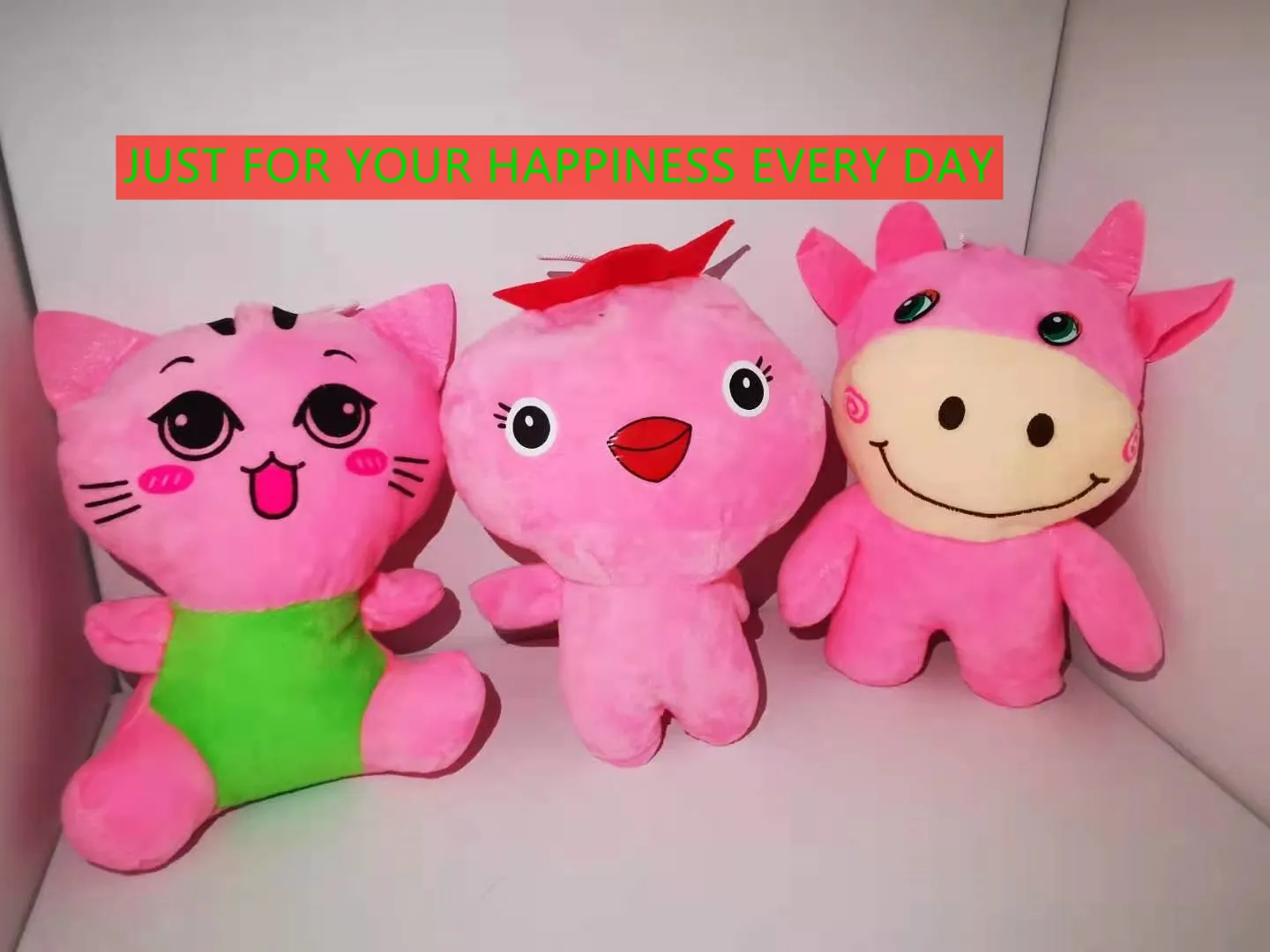

20 CM Pink Cat Bird And Bull Plush Toys For Children Present Gift Choice What you Like