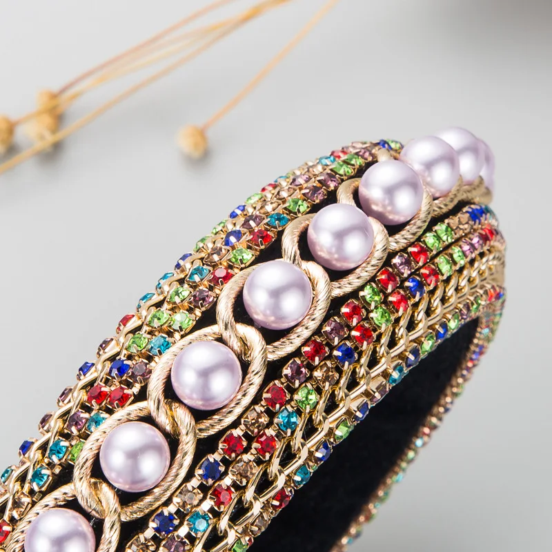 Роскошный обруч для волос в стиле барокко с бриллиантами модные аксессуары