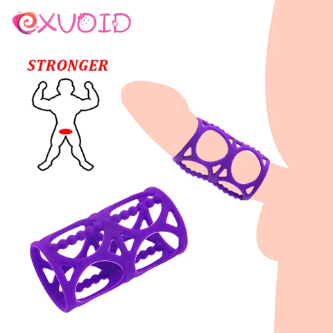 Силиконовый увеличитель пениса EXVOID, секс-игрушки для мужчин, стимуляция вагины, прочный Задержка эякуляции для пениса, кольца для члена