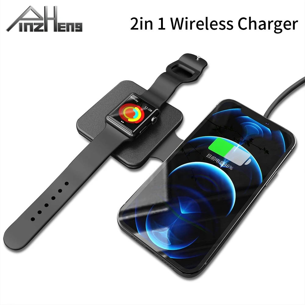 

PINZHENG Wireless Charger For iPhone 12 Pro MAX Folding Magnetic Dual-Charge Wireless Charger For Apple iWatch 6 Or Airpods