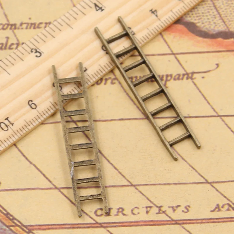 12 шт. подвески стремянка износ лестница 51x10 мм тибетская бронза серебряный цвет